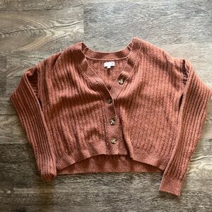 SO Women's Ribbed Cardigan - Rust